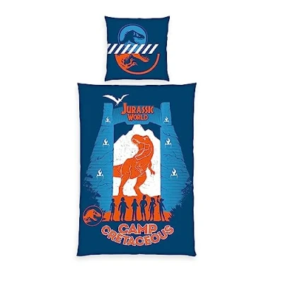 Imagen de Klaus Herding GmbH Jurassic World T Rex Dinosaur Cretaceous Funda de edredón Reversible (80 x 80 cm + 135 200 cm)