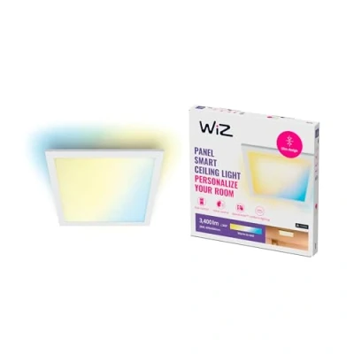 Imagen de WiZ Lámpara de techo Plafón blanco 36 W luz blanca cálida a fria, marco cuadrado, Wi Fi Bluetooth, con tecnología SpaceSense y compatible Alexa Google Home