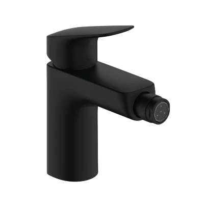 Imagen de hansgrohe Logis grifo lavabo con vaciador automático, monomando 99 mm, mezclador ahorro de agua (EcoSmart), negro mate, 71200670