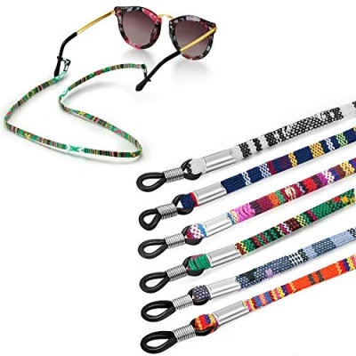 Imagen de Jurxy 6PCS Cadena de anteojos Soporte Correa algodón Grueso Cordón Deportivo con Cordones Vidrio Collar retención Gafas Largo Accesorios Moda