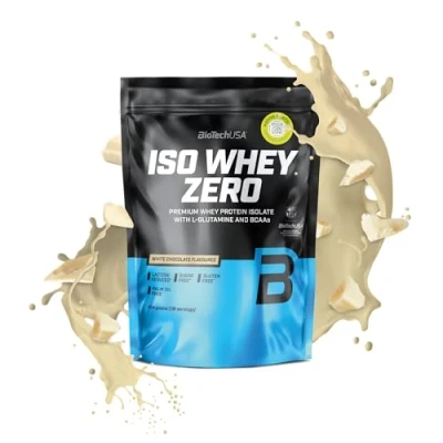 Imagen de BioTechUSA Iso Whey Zero Premium Protein Isolate Grass Fed Enzyme Free Sugar and Gluten free, 454 g, ChocolateBlanco