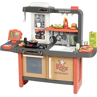 Imagen de Smoby Infantil Kids Restaurant con Tres Zonas diferenciadas, INlcuye 73 accesoruios, Color (312304)