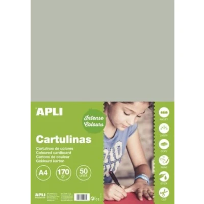 Imagen de APLI 14242 Cartulina gris A4 170 g 50 hojas