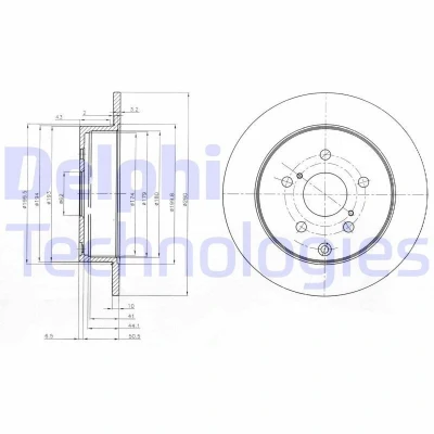 Imagen de DELPHI BG4051 Disco de freno 290 10 5 macizo aceitado sin procesar cojinete rueda, anillo sensor ABS TOYOTA: Corolla Verso