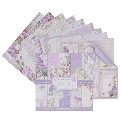 Imagen de Stamperia SBBL21 Bloc de Papel (10 Hojas, Doble Cara), Color Lila, Multicolor, 30 x