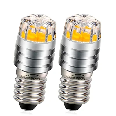 Imagen de Ruiandsion Bombillas LED de repuesto para linternas y cabeza, 2 W COB 3 V, 6 12 E10, Blanca/2700K Amarilla/4300 Blanca cálida, unidades, Amarillo, V