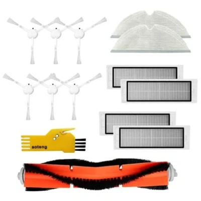 Imagen de aotengou Accesorios para Xiaomi 1C Dreame F9 XM200022 25012 Aspirateur Robot Aspirador Paquete de 1 cepillos Principales, 4 filtros Hepa, 6 Laterales, 2 Trapos Limpieza