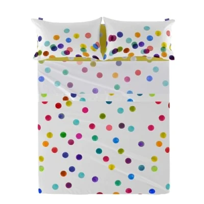 Imagen de Confetti Sábana Multicolor, 240x270 cm (Cama 150/160), 100% Algodón, Calidad de 150