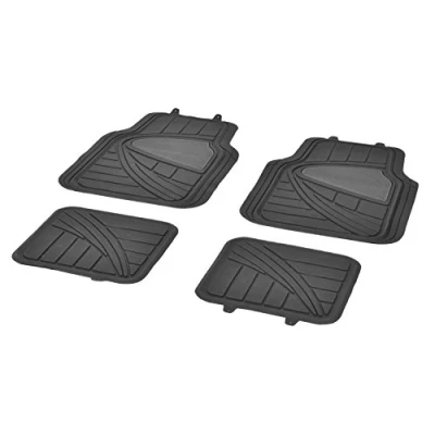 Imagen de DBS Alfombrillas de Suelo Coche/Automóvil 4 Unidades : Delanteras + Traseras Goma Bicolor Universales Recortables