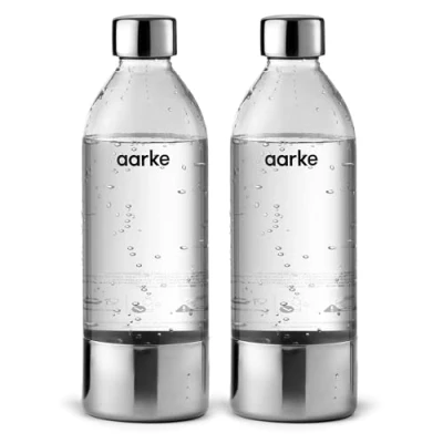 Imagen de aarke Paquete de 2 Botellas para Máquina Soda Carbonator 3, sin Contenido BPA, con Detalles en Acero (800ml)