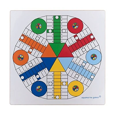 Imagen de Aquamarine Games Tablero JUG. Doble Cara 40x40 CM Parchís para 4 y 6 Jugadores (CP027), Multicolor, NO Value (Fabricante