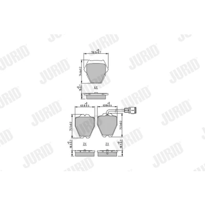 Imagen de JURID 573208J Juego de pastillas freno con contacto avisador desgaste sin accesorios AUDI: A6 C5 Avant, A8 D2
