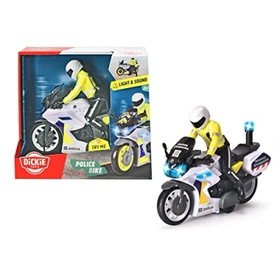 Imagen de Dickie Toys Moto Mossos 17cm con Figura, Mecanismo A Fricción, Luz y Sonido, Partir de 3 años (203712018SIE)