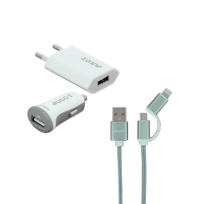 Imagen de AUTO T 540205 Cargador de coche para móvil 1 2x USB micro USB, Lightning