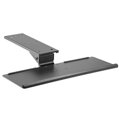 Imagen de RICOO Bandeja teclado Giratorio Inclinable Extensible Debajo escritorio Brazo articulado bajo mesa Reposamuñeca CZ0300 Soporte tastatura PC