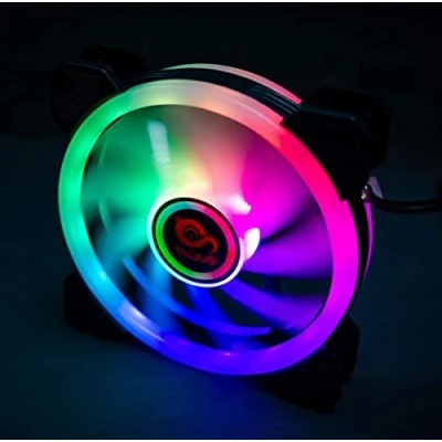 Imagen de Talius Iris Spectrum ARGB/Cronos ventiladores 120 mm. Efectos de barrido, pulso, espiral. Doble Aro led. Conexión 6 pines. (1 VENTILADOR BLACK)