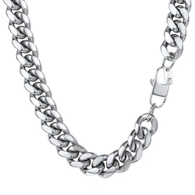 Imagen de PROSTEEL Collar de Cadenas Cubanas Granades 14mm, Hombre Acero Inoxidable 76cm Largo
