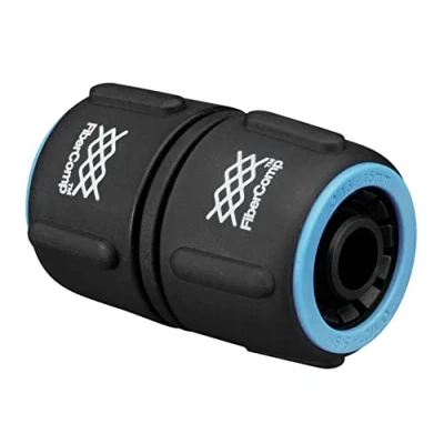 Imagen de Fiskars Reparador de mangueras, Ø 13 15 mm (1/2 5/8&quot;), Con sistema código por colores, Tamaño universal, FiberComp, 20 g, Negro/Azul, 1054784