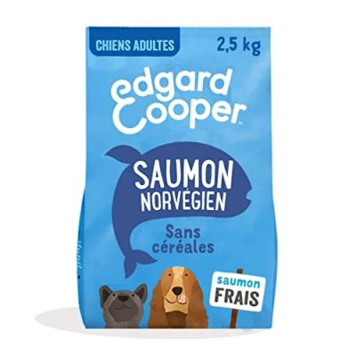 Imagen de Edgard &amp; Cooper Croquetas para Perro Adulto sin Cereales, Comida Natural, 2,5 kg, salmón Fresco, hipoalergénico, alimentación Saludable Sabrosa y equilibrada, proteína