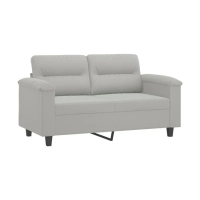 Imagen de vidaXL Sofá de 2 Plazas, con Reposabrazos Respaldo, Biplaza Tapizado, Mueble Asiento para Salón Dormitorio, Tela Microfibra Gris Claro