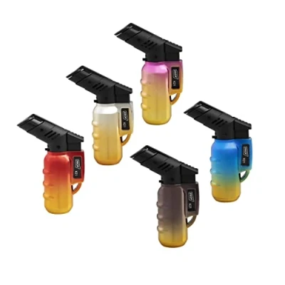 Imagen de Soplete De Cocina, Encendedor Mechero Butano, Recargable Mini Culinario con Llama Ajustable para barbacóa Brulée Crema Cámping (Gas precargado), Pack x5