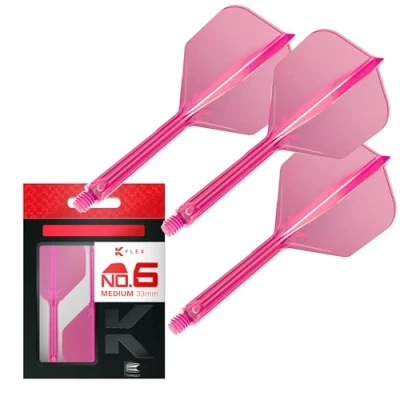 Imagen de Target Darts K Flex Integrated Dart Flight and Shaft, No.6 Rosa (Mediana) Lote de 3 No 6, Plumas y Caña para Dardos Kflex Precision Moulded 2 In 1 Accesorios Profesionales