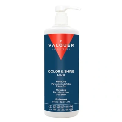 Imagen de Valquer Ice Hair Mask, Mascarilla Capilar Efecto Hielo Potenciador Color y Brillo, Sin Sal, Siliconas Sulfatos, Cabellos Teñidos 975 Ml