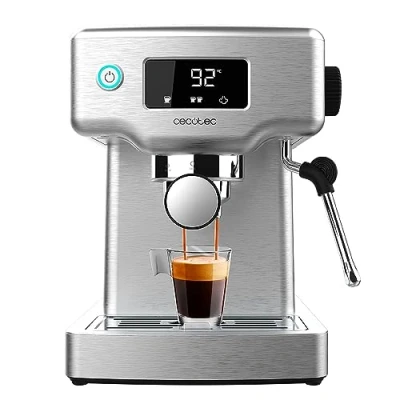 Imagen de Cecotec Cafetera Espresso Power 20 Barista Compact. 1465 W, Thermoblock, Bares, Vaporizador, 2 tazas de café, Depósito agua extraíble 1,8 Litro, Bandeja calienta