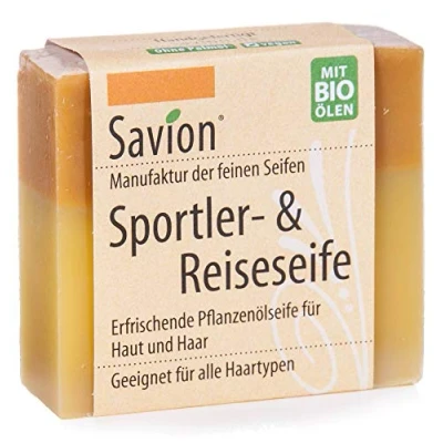 Imagen de Savion Jabón para deportistas y viajes, cabello cuerpo, orgánico, 85 g