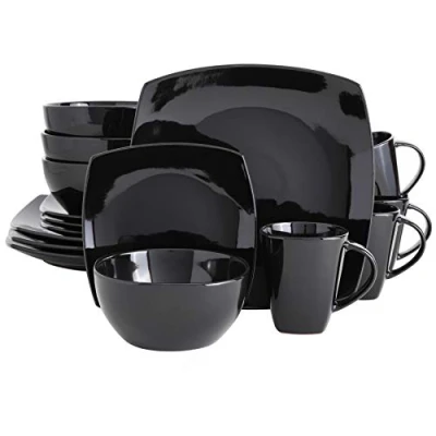 Imagen de Gibson Elite, Vajilla de 16 piezas Soho Lounge Square, negro