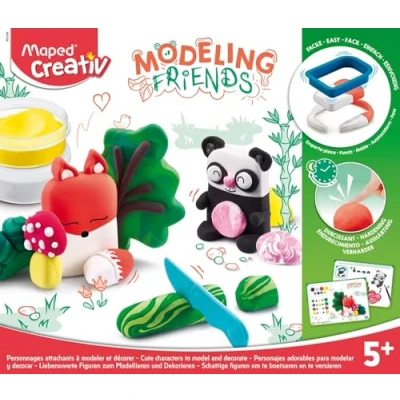 Imagen de Maped Set de Manualidades para Niños Modeling Friends Creativo Adorables A Partir 5 Años Panda y Zorro Incluye Botes Masa Endurecedora, 1 Molde, Cuchillo Plástico Rotulador