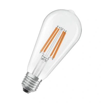 Imagen de OSRAM con forma clásica de globo, filamento LED decorativo en diseño esmerilado, A, E27, 7,2 W, 1521 lm, 4000 K, blanco frío. Sin calentar, 100% luz inmediatamente.