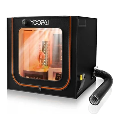 Imagen de YOOPAI Carcasa 3D Doble Compartimento Ventilada para 2 Impresoras Resina o Impresora + Curadora, Antipolvo, Eliminador Olores, Compatible Anycubic/Elegoo/Creality (80x55x73cm)