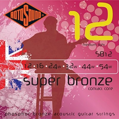 Imagen de Rotosound SB12 Juego de cuerdas para guitarra acústica fósforo/bronce, 12 16 24 32 44 54