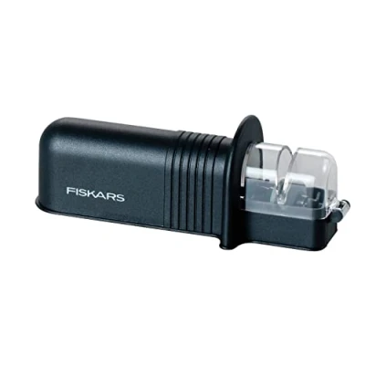 Imagen de Fiskars Afilador de cuchillos Roll Sharp con piedra cerámica, Essential, Plástico, Negro, 1065598