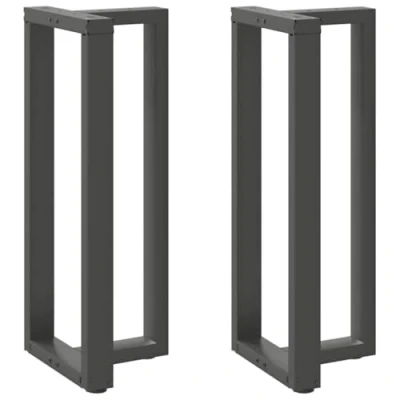 Imagen de vidaXL Patas mesa bar forma T 2 uds acero antracita 50x35x(101 102) cm