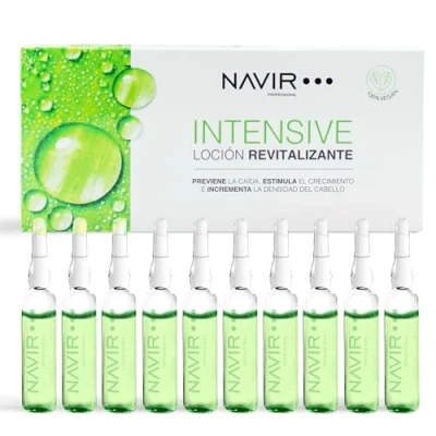 Imagen de NAVIR Profesional Ampollas Anticaida del cabello Tratamiento con Placenta Vegetal Mujer y Hombre (Ampollas 10 x ml)