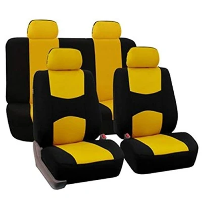 Imagen de Fundas Asientos Coche Universales Negro Gris para Delanteros y Traseros Funda Asiento Coches Accesorios Interior Universal 5 X de Antideslizante,Amarillo