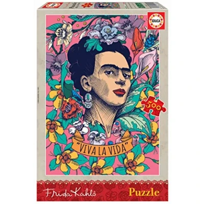 Imagen de Educa Puzzle de 500 Piezas para Adultos Viva la Vida, Frida Kahlo. Incluye Pegamento Fix Puzzle. A Partir 11 años. Medida montado 34 x 48 cm. años (19251)