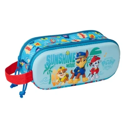 Imagen de Safta Paw Patrol 3D Portatodo Doble 3D, Estuche Infantil, Niño, Ideal para Niños en Edad Escolar, Cómodo y Versátil, Calidad Resistencia, 21x6x8 cm