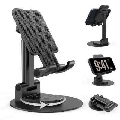 Imagen de BHHB Soporte Móvil, suporte telemovel Mesa Ajustable Móvil para Teléfono iPhone 14/13 /12 /X / 8 Plus, iPad Mini, Huawei, Galaxy S6/S7/S8 Negro