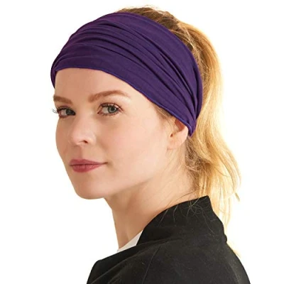 Imagen de CHARM Hombre Cinta De Correr Bandana Pelo Pañuelos Diadema Mujer Elastica Púrpura M