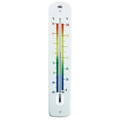 Imagen de termómetro grande para exteriores, 380 mm, clásico interiores y usar en jardín, invernadero, patio, terraza, cobertizo, pared. Multicolor