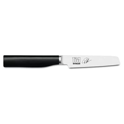 Imagen de KAI Tim Mälzer Kamagata cuchillo de oficina japonés 9,5 cm longitud hoja acero inoxidable 4116 forjado 56 (±1) HRC mango POM pulido verduras Hecho en Japón