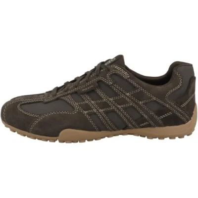 Imagen de Geox U Snake U55MNB 022EK C6006 Zapatillas de piel para hombre, color marrón, Dk Brown, 45 EU