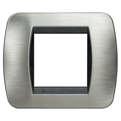 Imagen de BTICINO L4802ACS LIVING INT PLACCA 2P ACCIAIO SPAZZOLATO