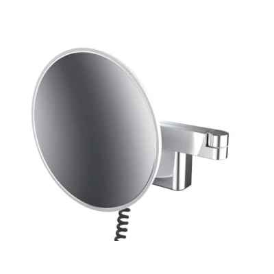Imagen de Emco Espejo de Afeitado y cosmético LED, Modelo Pared, Brazo articulado, Aumento 5 aumentos, Redondo, Cable en Espiral Enchufe, tamaño único
