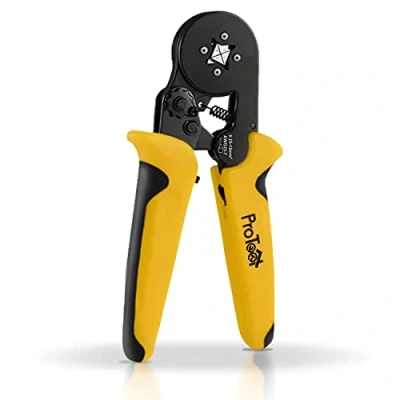 Imagen de Crimpadora, ProTool Pinza para crimpar puntalos, Enganchar extremos cables, conectores de cable, terminal aislado 0.25 10 mm² Herramienta crimpadora terminales