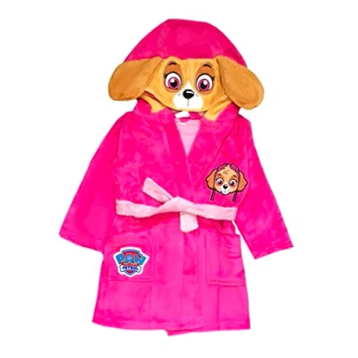 Imagen de Paw Patrol Skye Albornoz con capucha para niñas, color rosa, de 18 meses a 6 años, Skye, 24 Months