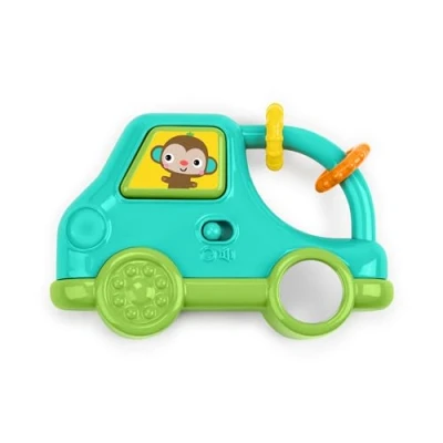 Imagen de Bright Starts, Safari Driver: Juguete para Llevar con Música y Luces, Mono, Unisex, Azul, Desde 3 Meses